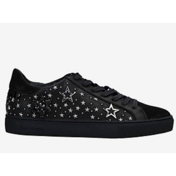 Crime London Sneaker with black with silver stars size 6 - Picture 1 of 9